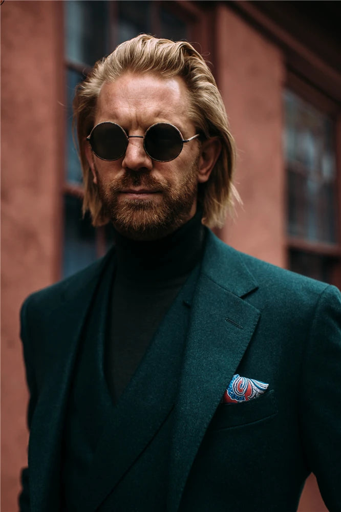 Traje de abrigo y pantalón de lana de invierno para hombre, hecho a medida, de dos botones, para boda, chaqueta y blazer a medida, 3 piezas (chaqueta + chaleco + pantalón)
