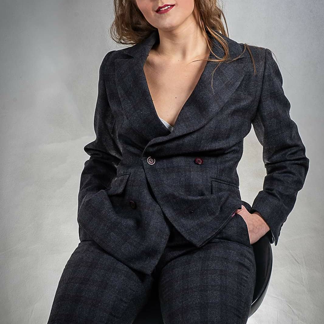 Ensemble 2 pièces pour femme, blazer, pantalon taille haute, veste et pantalon chauds en laine, idéal pour le bureau, collection hiver 