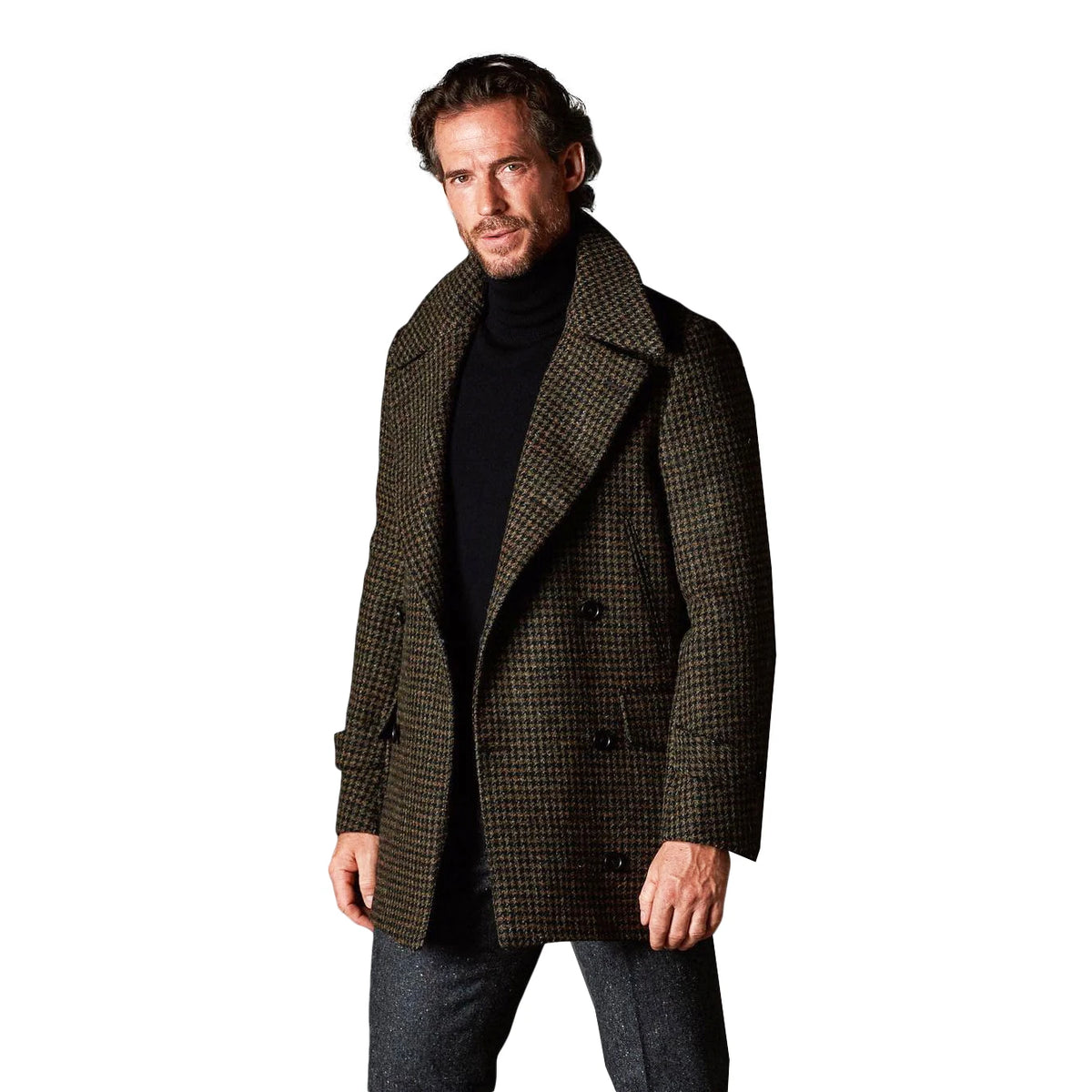 Winter Woolen Classic Men Suit One-Piece Coat Vintage Small Lattice Closure Collar Jacket Custom Made Wedding Tuxedos