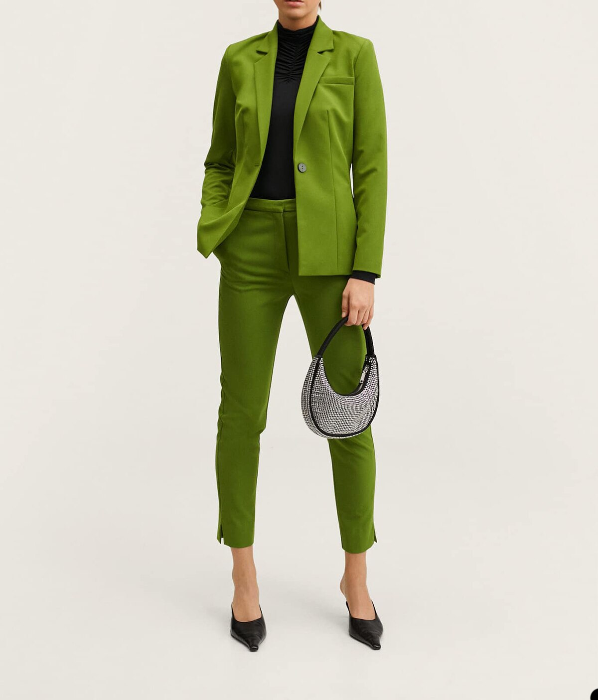 Conjunto de blazer para mujer, elegante, liso, de manga larga, con pantalones rectos y sueltos, ropa de calle de alta calidad 