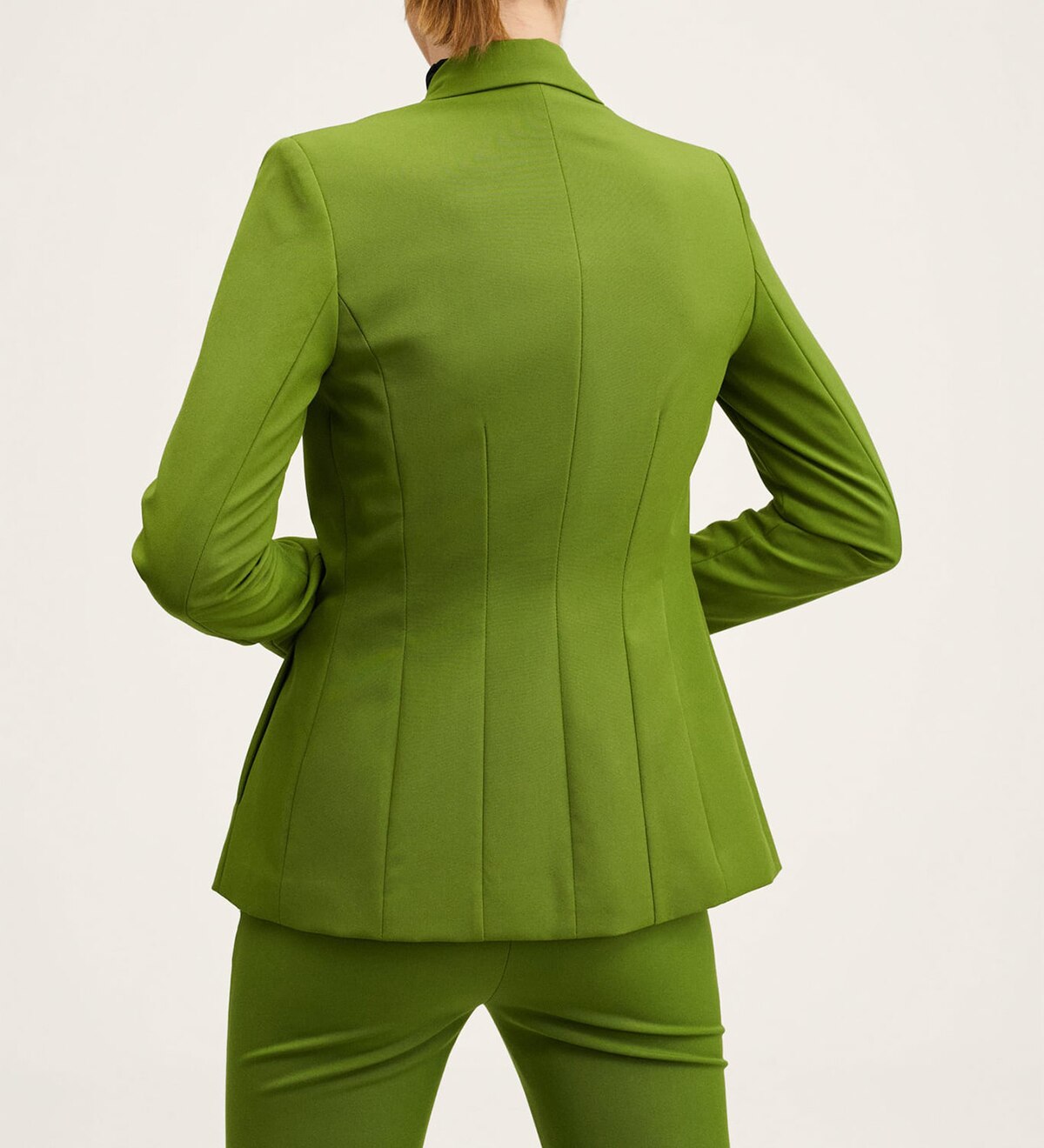 Conjunto de blazer para mujer, elegante, liso, de manga larga, con pantalones rectos y sueltos, ropa de calle de alta calidad 