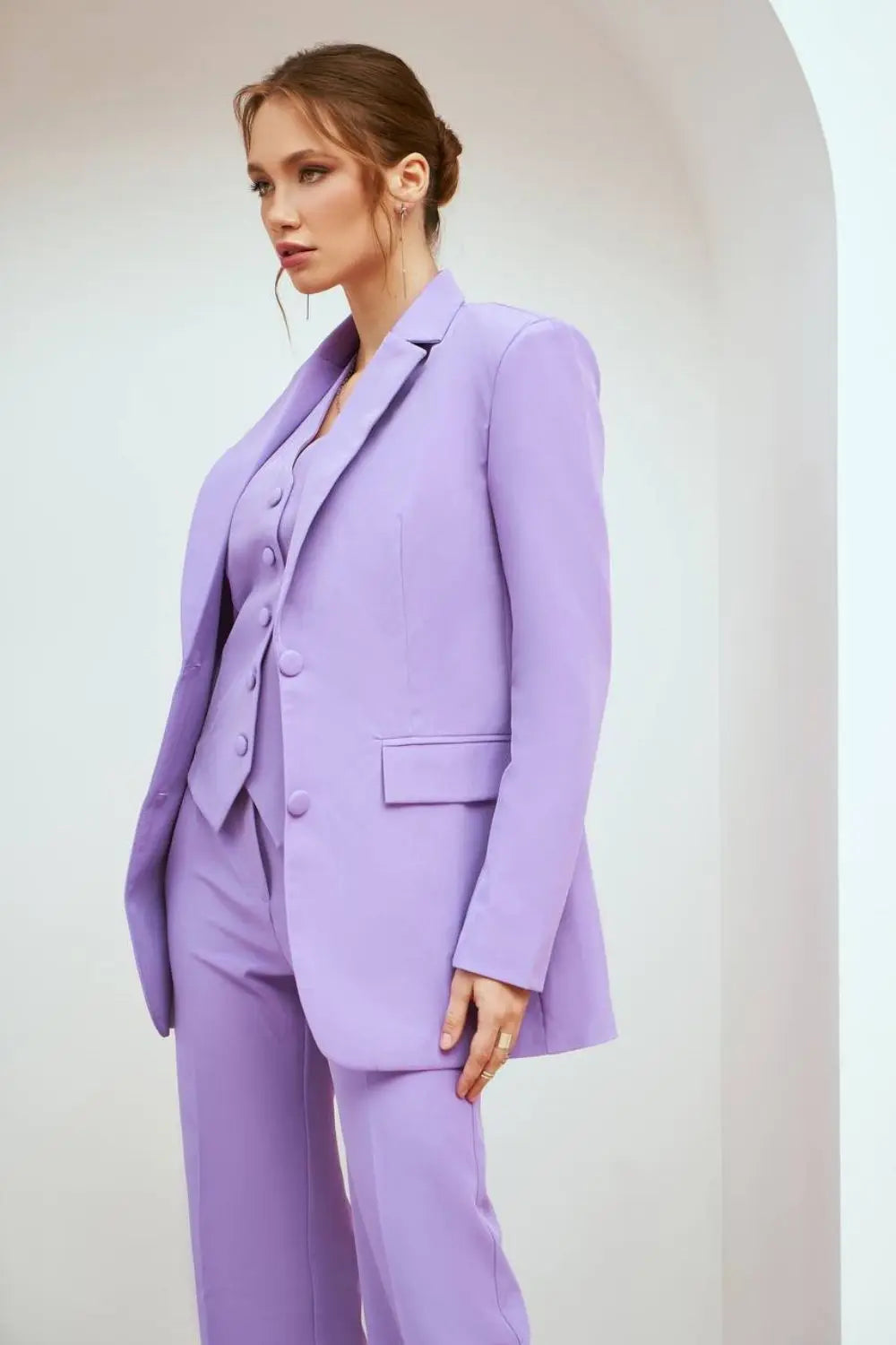 Traje de pantalón de tres piezas para mujer, traje de oficina, conjunto formal, pantalones para graduación, traje de dama de honor, pantalones rectos 