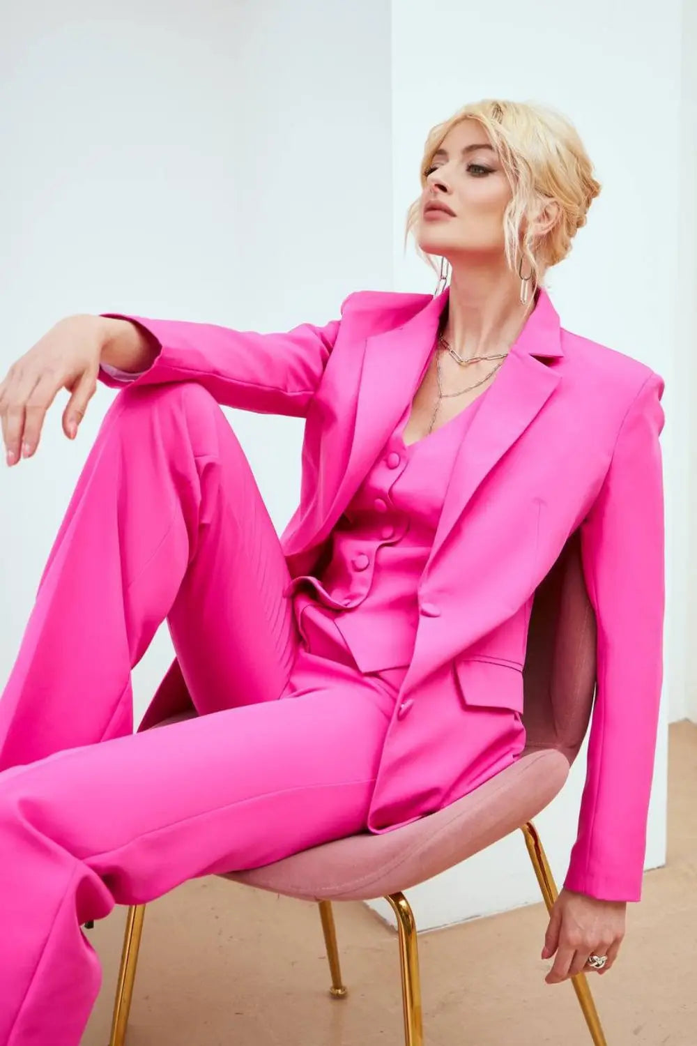 Traje de pantalón de tres piezas para mujer, traje de oficina, conjunto formal, pantalones para graduación, traje de dama de honor, pantalones rectos 