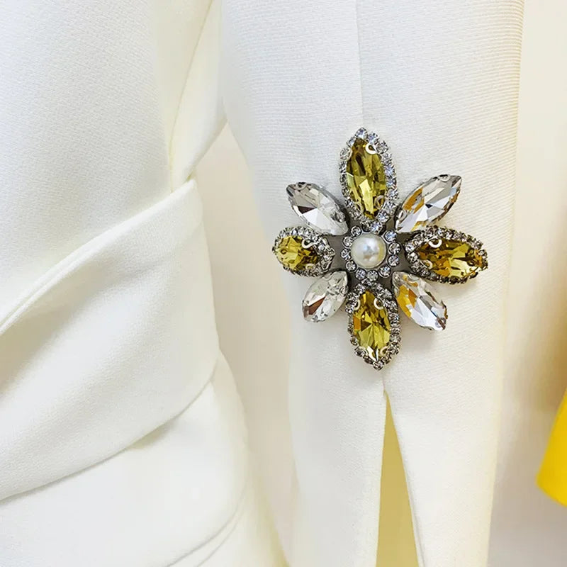 Women's Suit Coat Luxury Wedding Dress Birthday Party Ball Heavy Work Nail Beaded Diamond Belt Jacket