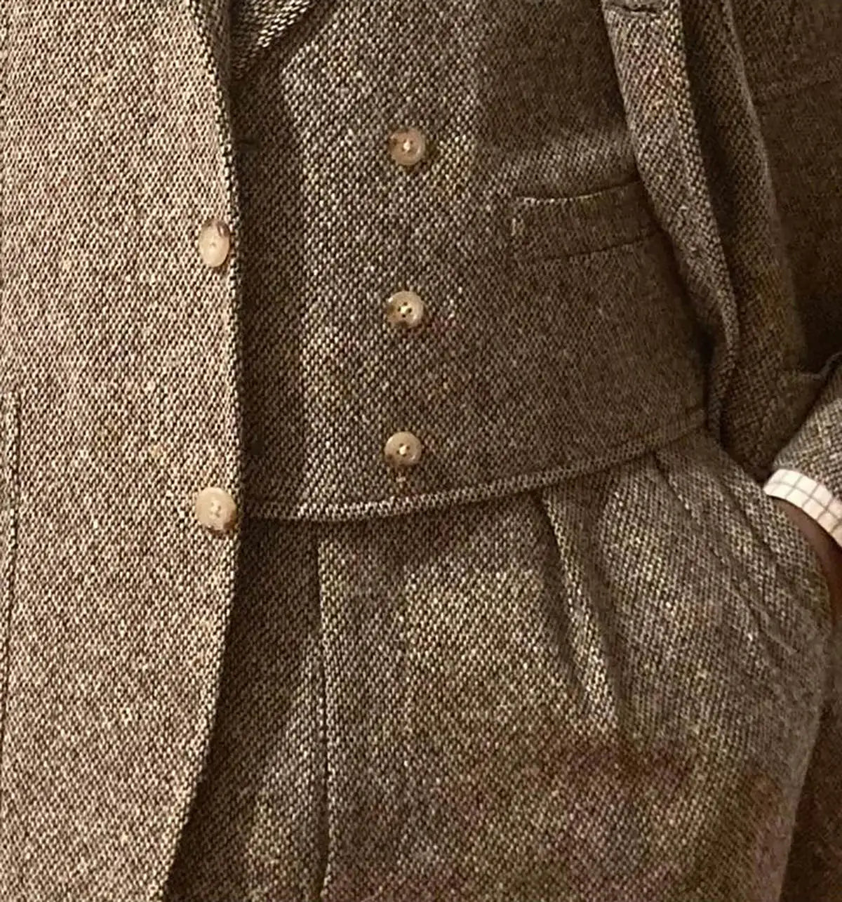 Woollen Men Suits Costume Business Tailor-Made 3 Pieces Blazer Vest Pants Formal Prom Wedding Groom Tailored Customized