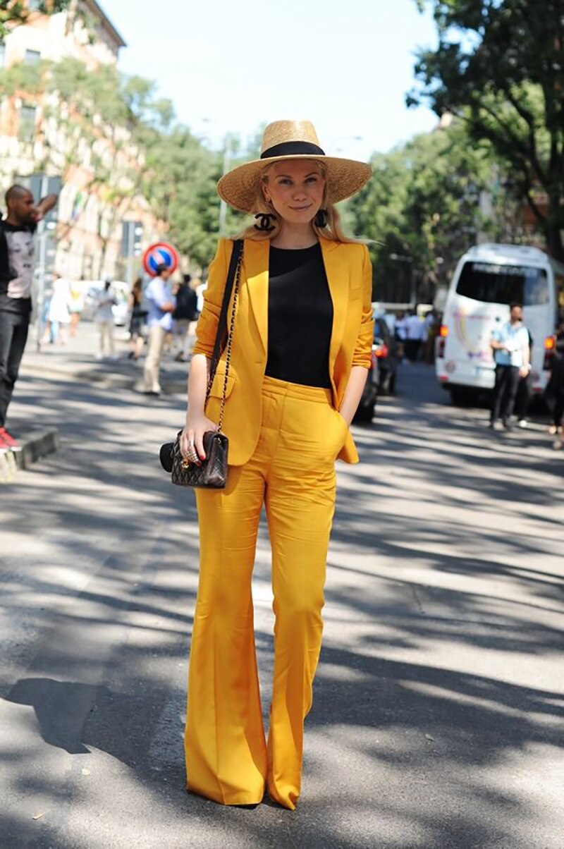 Yellow Linen Leisure Women Pants Suits Street Style Outfits Evening Party Mother of the Bride Wedding Formal Wear 2 pcs