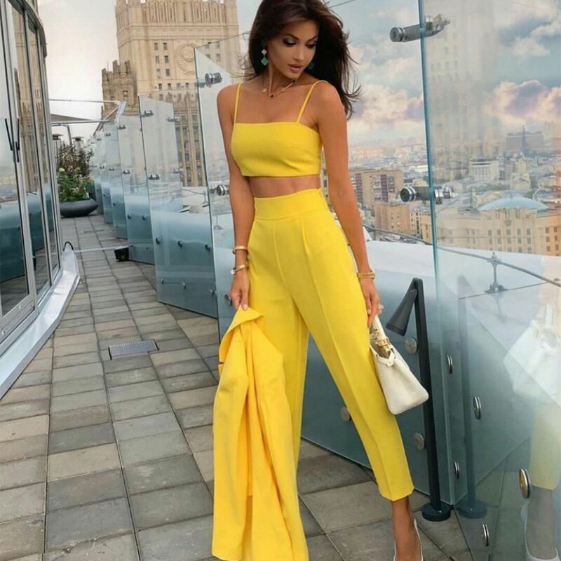 Traje amarillo para mujer, 2 piezas, para madre de la novia, formal, de negocios, para oficina, para boda, vestido de noche. 