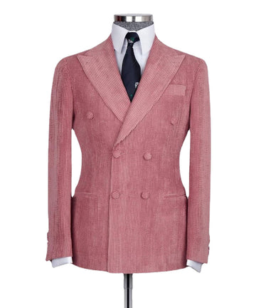 Classic Velvet Winter/Autunm Men's Suit Double Breasted Groomsman Tuxedo 2pcs Business Wear Male Formal Party Suits