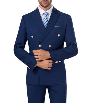 Costumes bleus pour hommes pour costumes de fête de mariage, costumes de smoking minces pour mariés sur mesure, costumes de smoking pour hommes, costume pour hommes de smoking 3 pièces (veste + gilet + pantalon) 