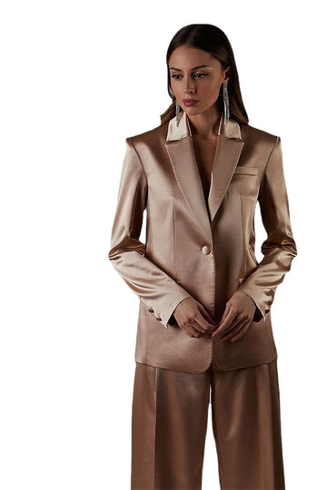 Designer 3 Pcs Women Suit Blazer+Bra+Pants Silk Satin Jacket Coat Formal Business Office Lady Wear Prom Dress Custom Made