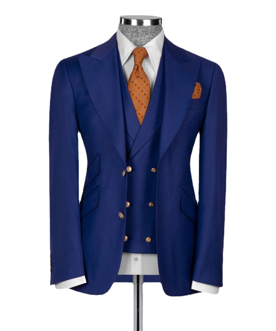 Traje clásico de boda para hombre, esmoquin formal blanco para novio, chaqueta de 3 piezas, chaleco, pantalón, traje para fiesta de graduación.