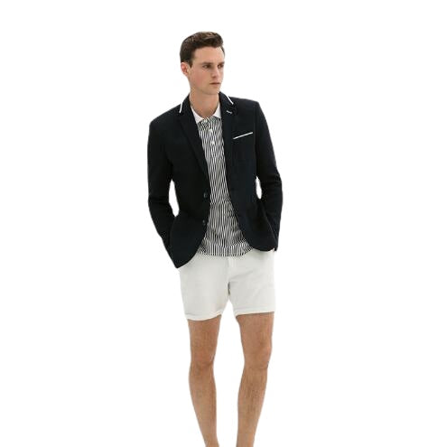 Black Men Blazer Jacket Slim Fit Tuxedo Short White Man Suit with Pants Terno Men Summer Groom Wear Suits Sets