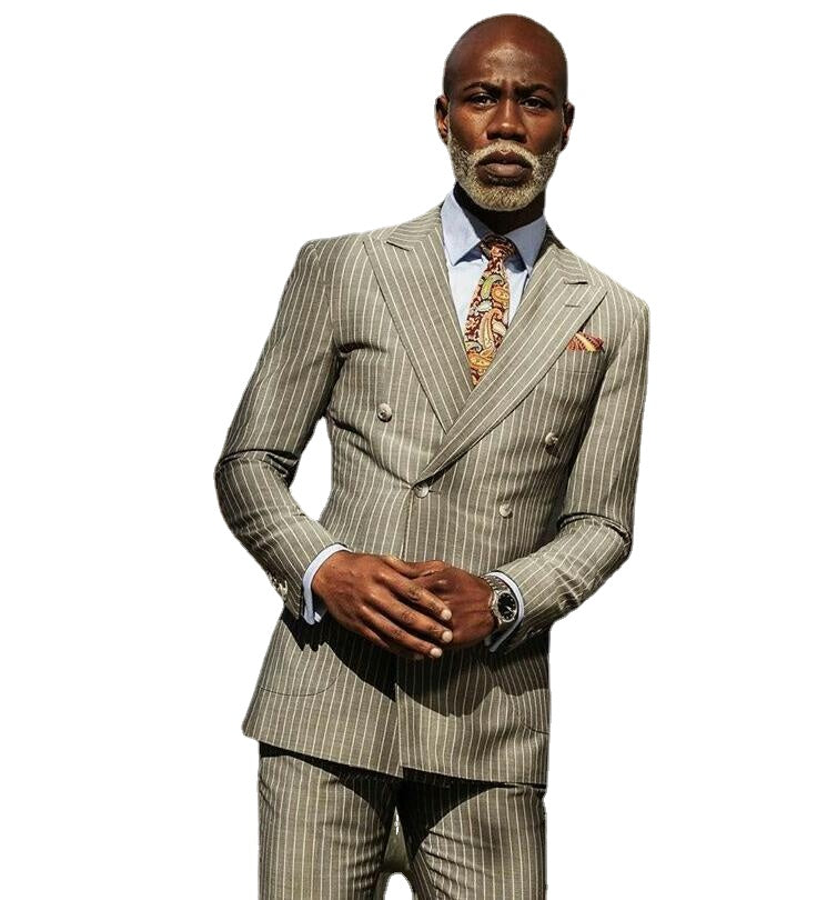 Costume de mariage classique pour homme, croisé, coupe slim, smoking de marié, revers châle, deux pièces, veste, pantalon, blazer 