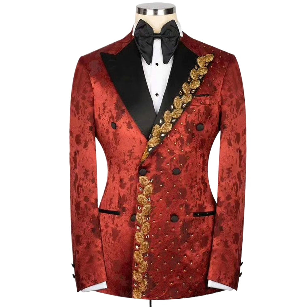 High-End Handmade Crystal Beading Men Suits Two Pieces (Jacket+Pants)