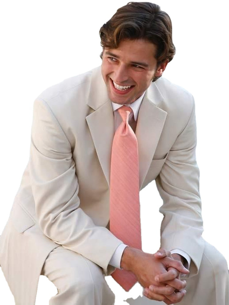 Traje formal de 2 piezas en color marfil, corte entallado, para hombre, hecho a medida, esmoquin blanco para novio, boda, graduación, boda, conjunto de traje para hombre 