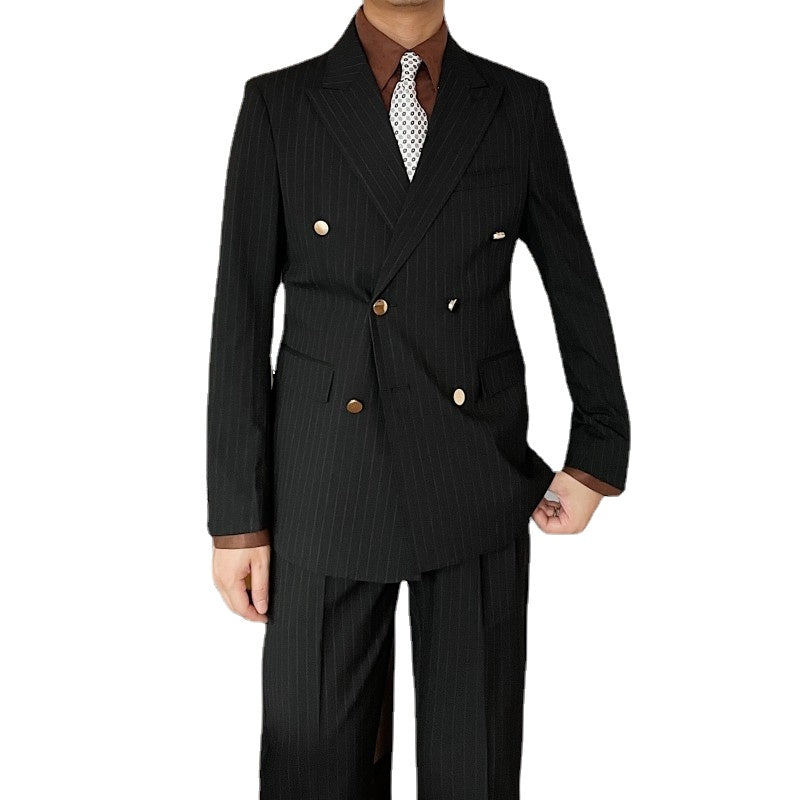 Costume blanc croisé de créateur britannique deux pièces pour mariage, costume de marié, costume de banquet pour homme, coupe cintrée, costume homme mariage 