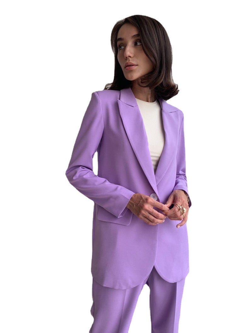 Trajes de pantalón morados ajustados para madre de la novia, para mujer, para fiesta de noche formal, esmoquin, ropa de trabajo formal para boda, 2 piezas 