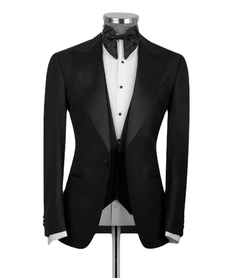 Classic Wedding Groom Men Suits 3pcs Blazer Vest Pants Slim Fit Business Wear Man Suit Tailored Party Prom Dress for Men