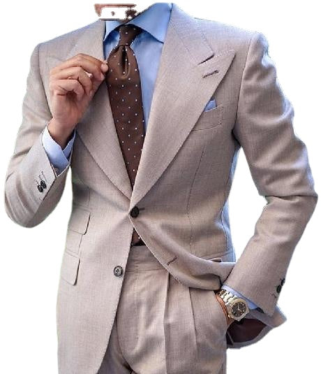 Traje marrón para hombre, esmoquin de novio, corte entallado, dos piezas, trajes de boda personalizados, blazer de graduación 