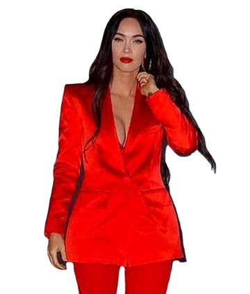 Red Prom Blazer Suits Slim Fit 2 Pieces Women Pants Suit Leisure Loose Ladies Club Party Wedding Outfit (Jacket+Pants)