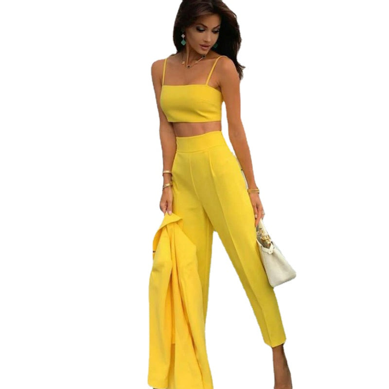 Costume jaune 2 pièces pour femme, tenue de soirée formelle pour mère de la mariée, tenue de bureau pour mariage 