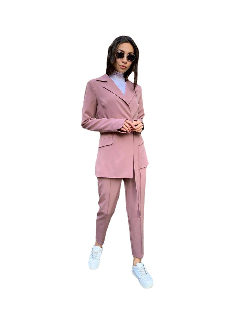 Trajes de pantalón de novia de 2 piezas para mujer, esmoquin de fiesta de noche con cinturón, ropa formal de trabajo para madre de la novia para boda 