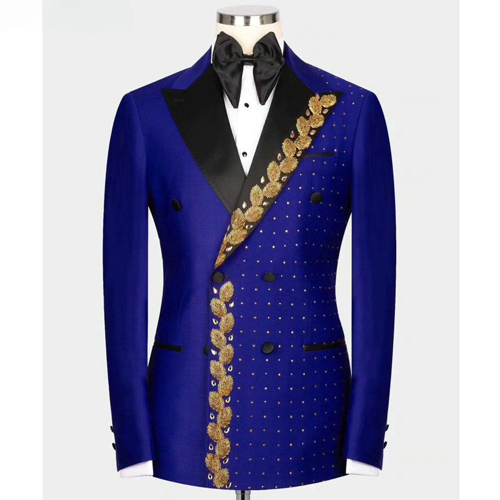 High-End Handmade Crystal Beading Men Suits Two Pieces (Jacket+Pants)