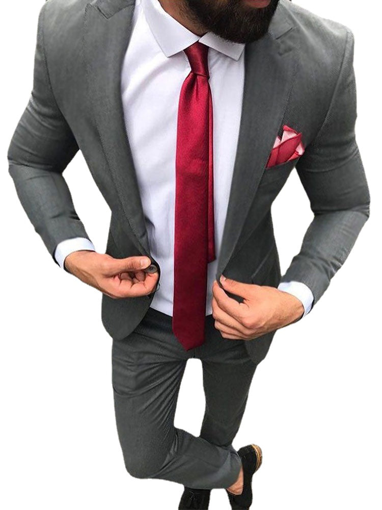 Costume gris 2 pièces pour homme, coupe cintrée, sur mesure, smoking de mariage, bal de promo, mariage, affaires 