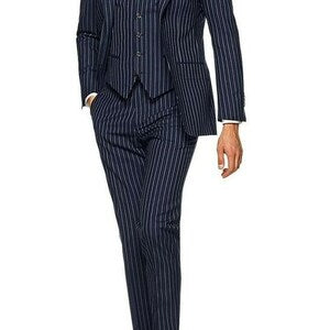 Traje formal de 3 piezas a rayas para hombre, para boda, oficina, graduación, fiesta, cena 