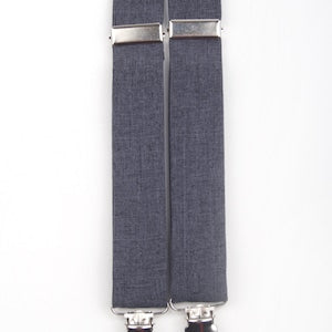 Bretelles gris foncé, bretelles en mélange de polyester, bretelles grises, bretelles pour garçon, bretelles pour homme, bretelles pour enfant, bretelles pour adulte, gris