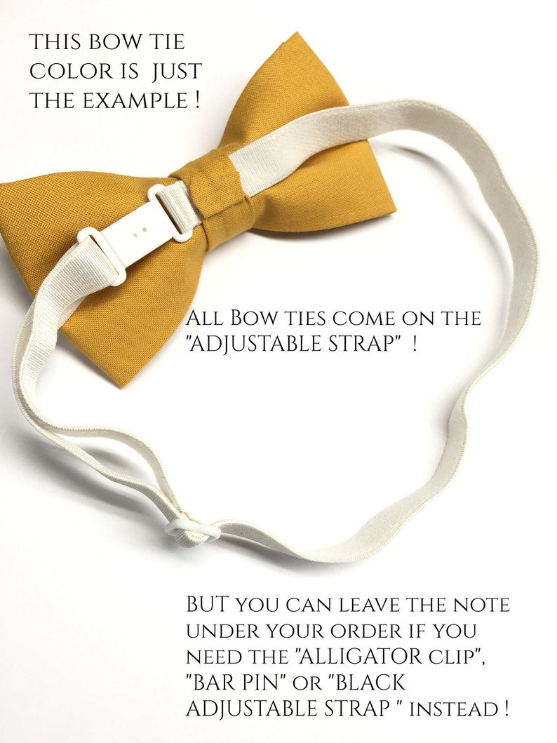 Men's & Boys' Biscotti Tan Bow Tie and Beige Ivory Striped Suspenders for Ring Bearer & Groomsmen