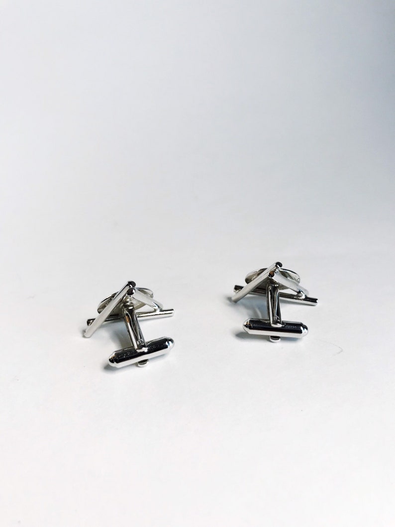Gemelos triangulares de plata vintage de los años 80, gemelos circulares para camisa de hombre, gemelos geométricos de boda de los años 80 