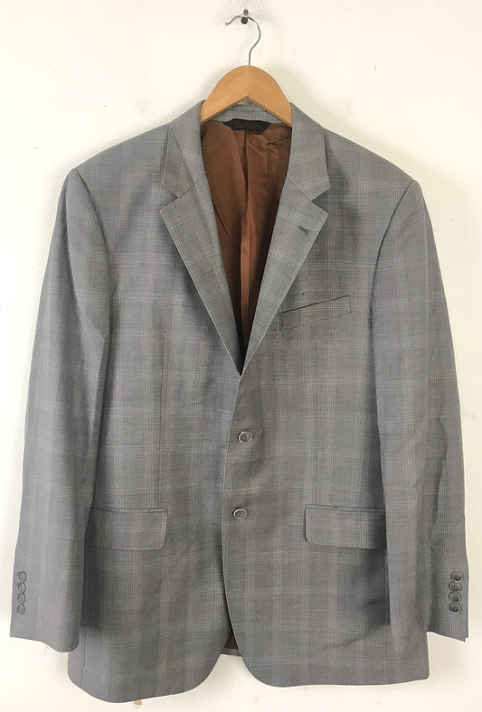 90s Jos A Bank Light Gray Plaid Two Piece Suit Men