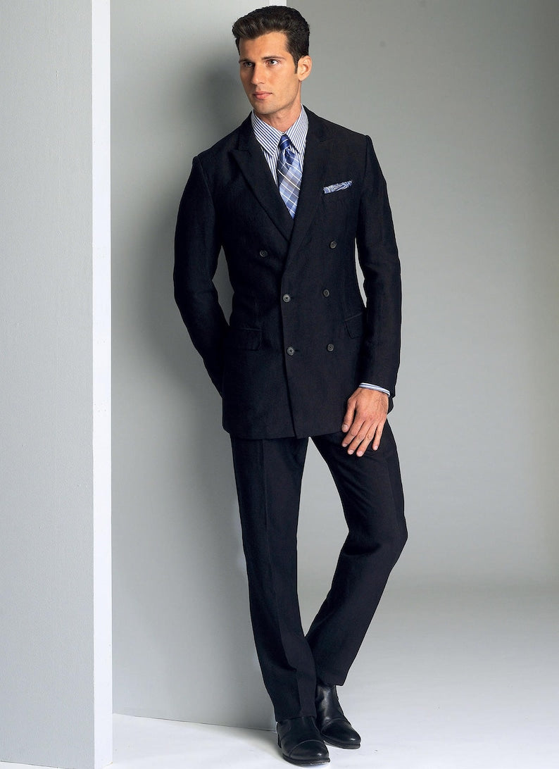 Sewing Pattern for Men's Suit Jacket and Pants, Dinner Jacket, Men Blazer Pattern,