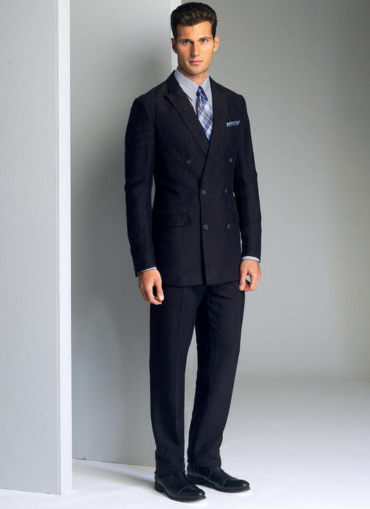 Patrón de costura para chaqueta y pantalón de traje de hombre, esmoquin, patrón de blazer para hombre, 