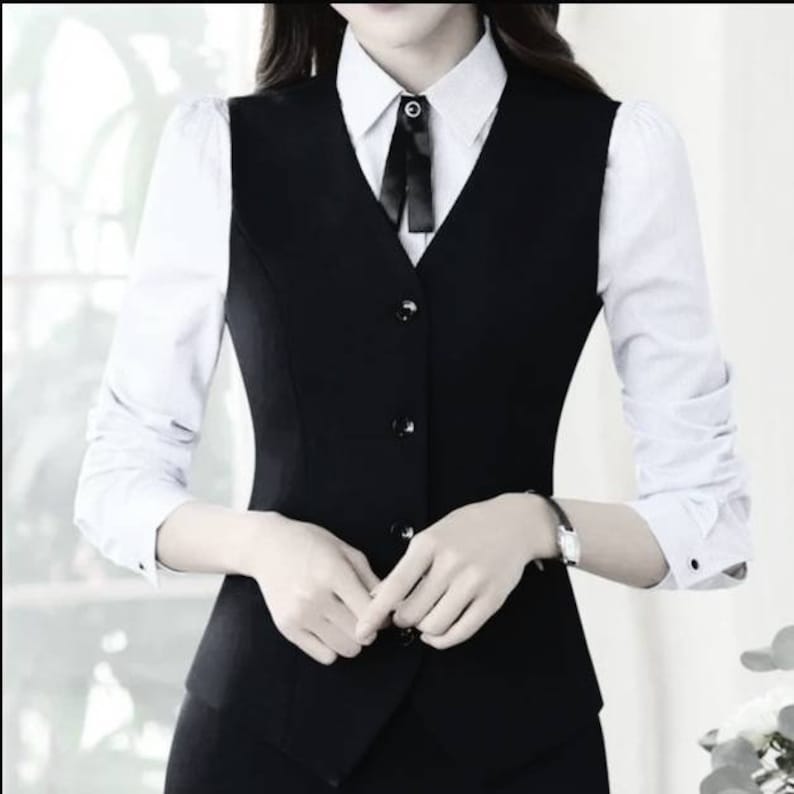 Traje negro de 3 piezas con blazer, chaleco y pantalón, trajes formales negros a medida, trajes de boda 