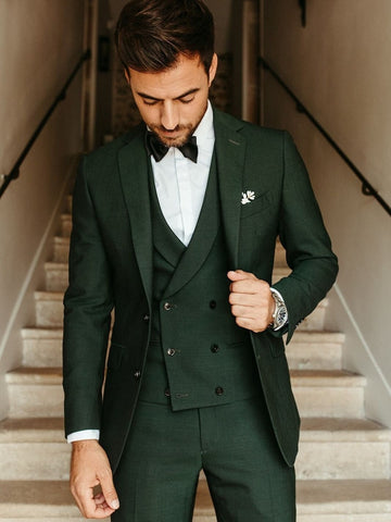 Men Suit Dark Green Wedding Suit Groom Wear Suit 3 Piece Suit Two Button Suit Party Wear Suit for Men Dinner Suit