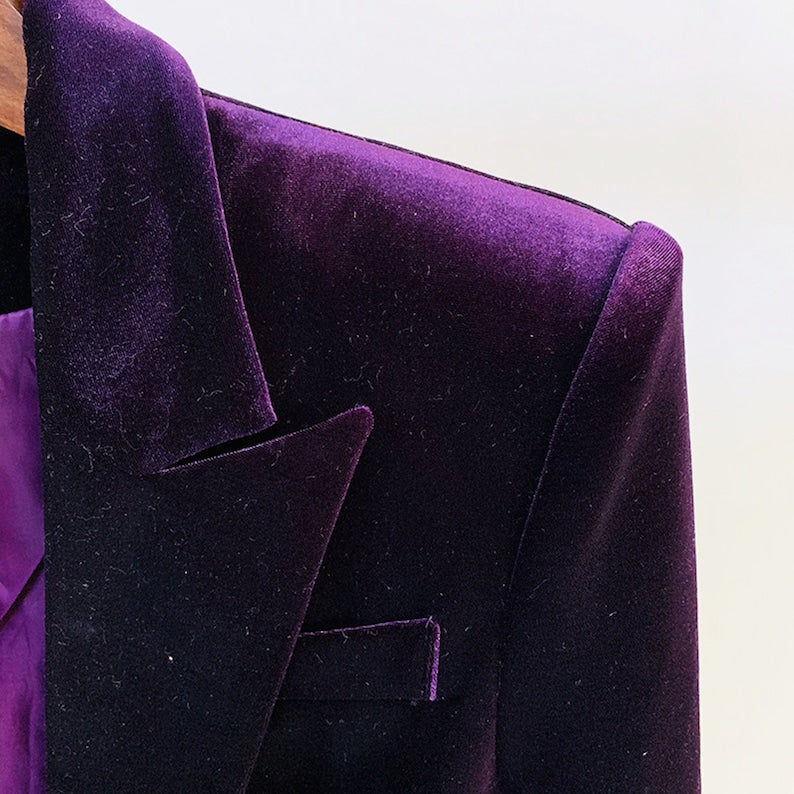 Women Velvet Brown Green Purple Blazer + Mid-High Rise Flare Trousers Pants Suit, Wedding Suit, Graduation, Speech Day, Birthday Party