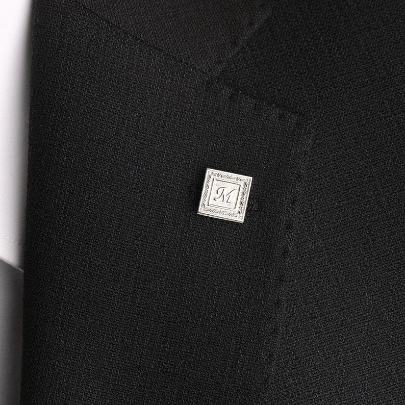 Gemelos con nombre personalizado, gemelos con inicial de plata de ley personalizados, regalo para padrinos de boda, gemelos de boda para el novio 
