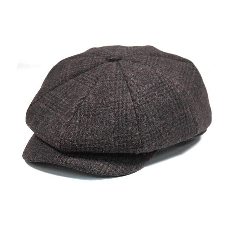 Casquette gavroche homme, béret d'hiver, casquette octogonale plate en laine pour homme 
