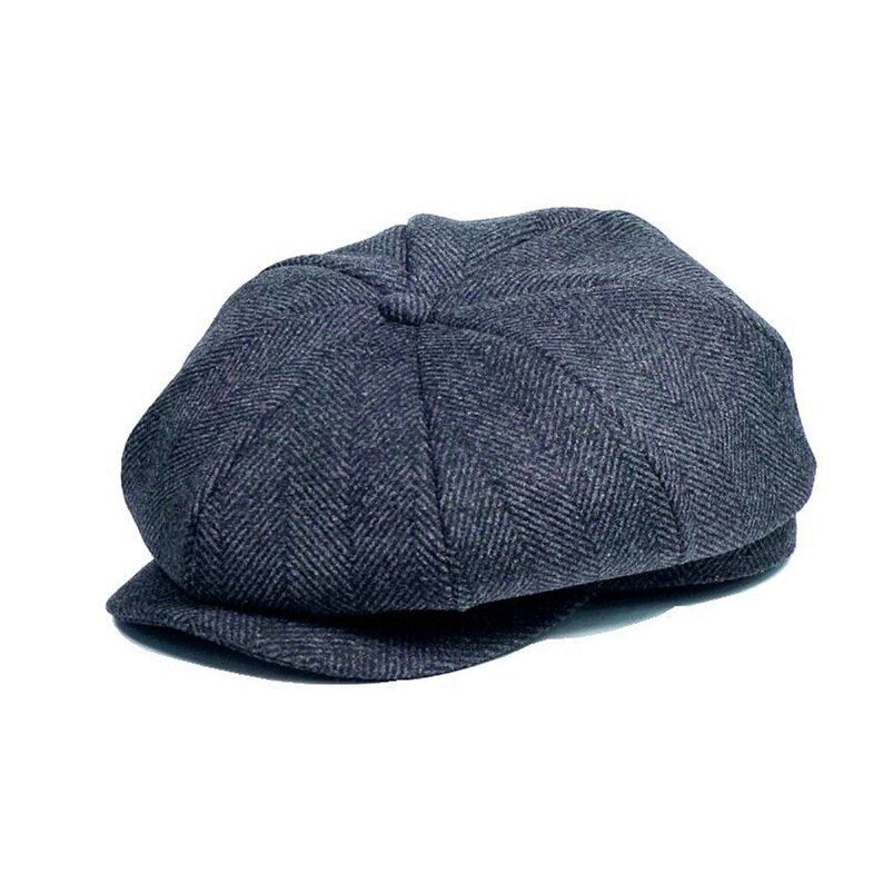 Casquette gavroche homme, béret d'hiver, casquette octogonale plate en laine pour homme 