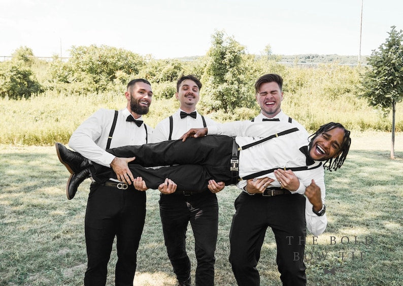 Black Bow Tie & Black Suspenders, Ring Bearer Outfit, Men Bow Tie, Toddler Bow Tie, Kids Suspenders, Boys Bow Tie, Suspenders, Wedding