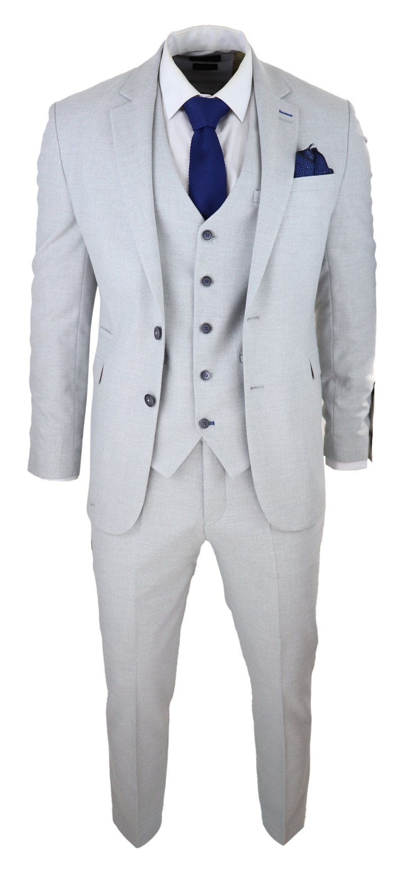 Traje de 3 piezas para hombre, raya diplomática, azul marino, clásico, vintage, retro, años 20, corte a medida, para boda. 