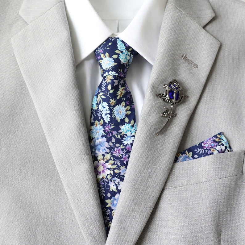 Broche de costume homme plaquée argent rose | Boutonnière | Épingle de costume | Broche homme | Accessoires de costume 