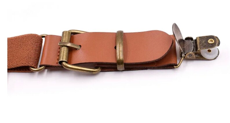 Tirantes rústicos de boda color coñac, tirantes marrones para hombre, regalo del Día del Padre, traje de niño con anillo, tirantes para adulto, tirantes de cuero marrón para niño. 