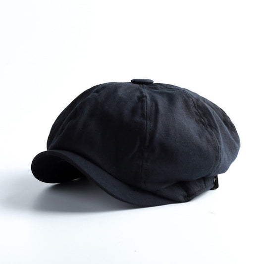British Style Newsboy Cap, Men Cotton Ascot Cap, Khaki  Vintage Octagonal Flat Cap, Painter Beret Hats