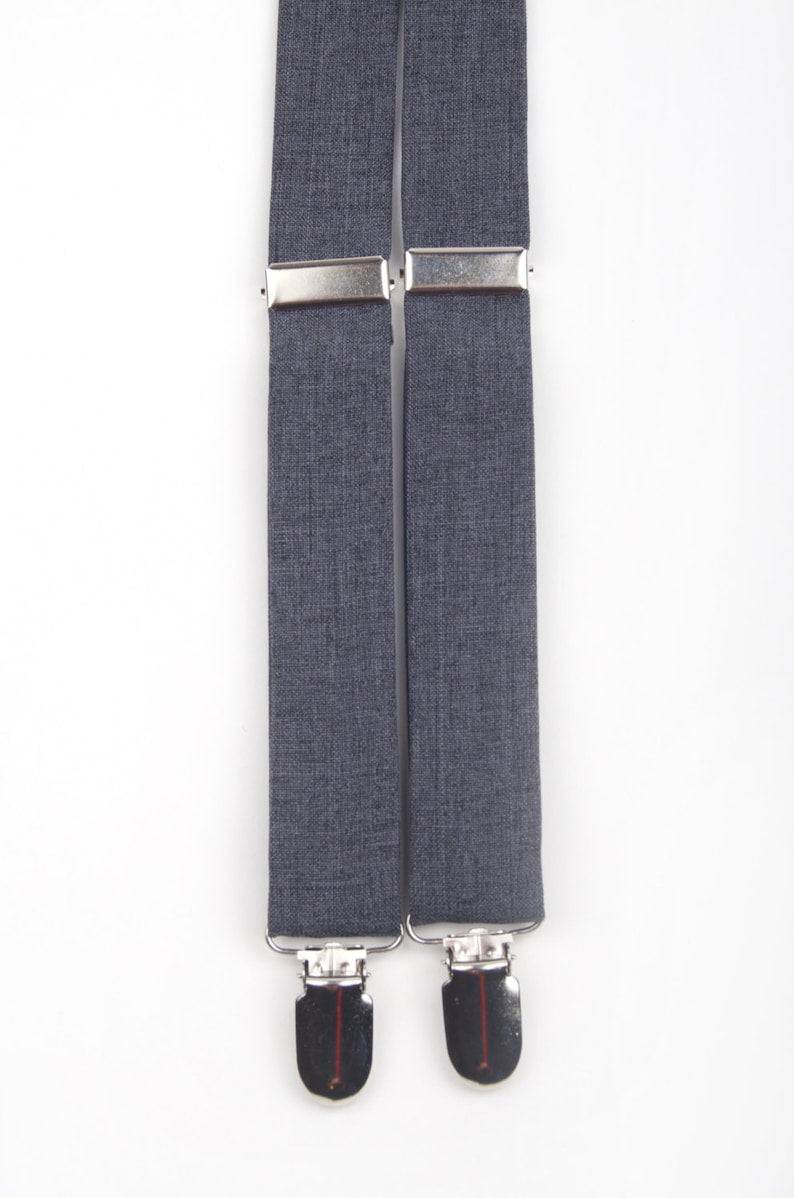 Bretelles gris foncé, bretelles en mélange de polyester, bretelles grises, bretelles pour garçon, bretelles pour homme, bretelles pour enfant, bretelles pour adulte, gris