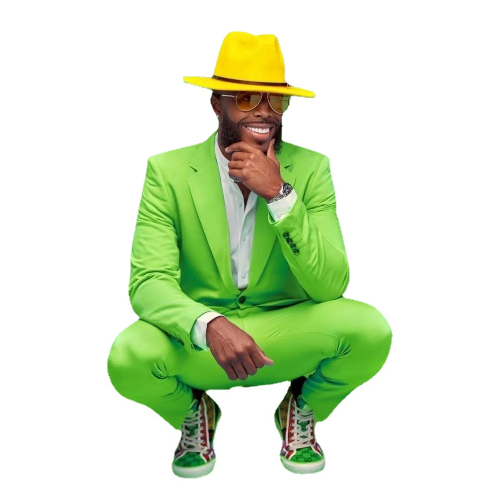 Summer Green Notch Lapel Men Suits Slim Fit 2 Piece Wedding Groom Prom Terno Custom Man Blazer Jacket+Pant