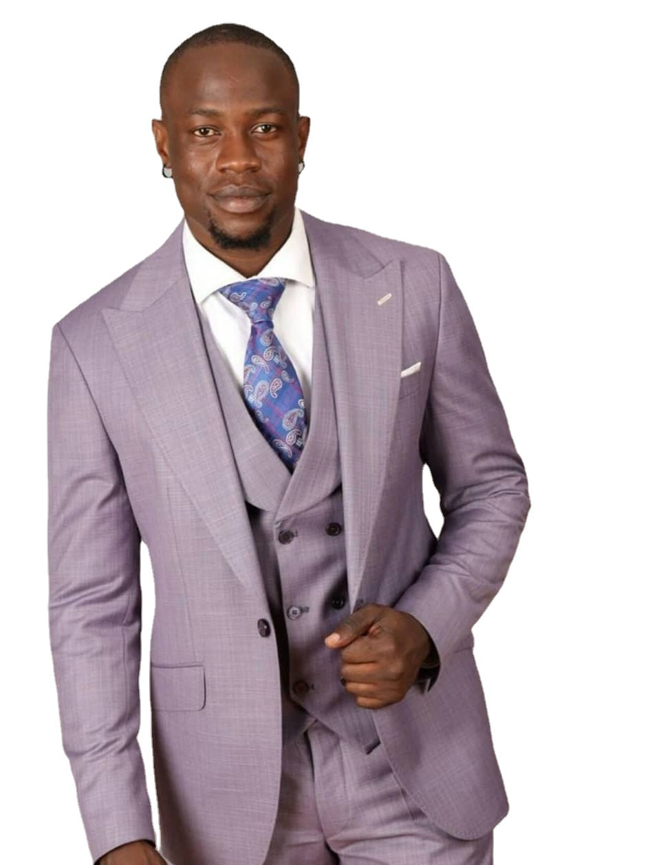 Wedding Men'S Suit  Slim Fit Custom Large Size One Button Formal Luxury Dress Gentleman Costume 3 Piece Outfits
