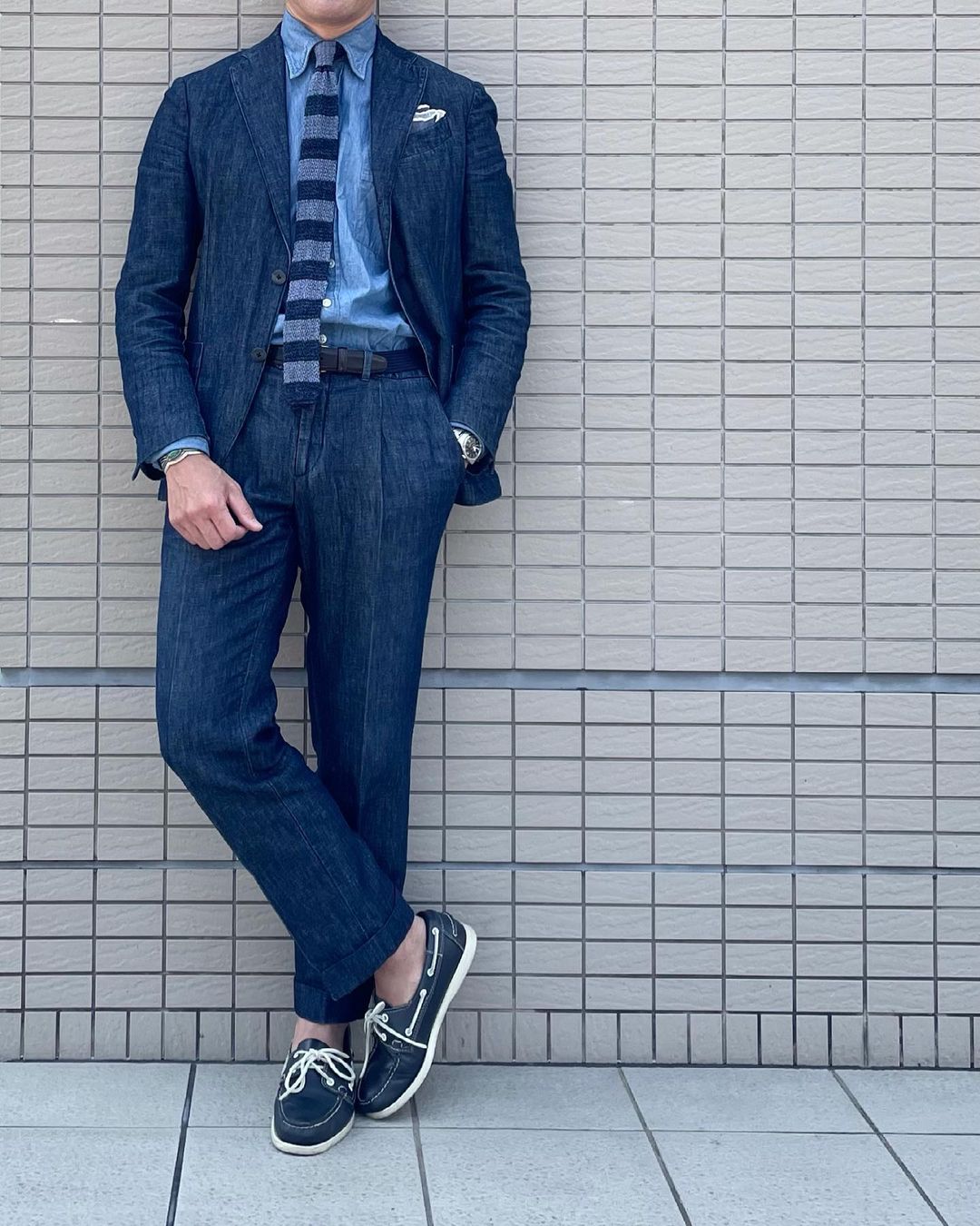 2 Pieces Denim Men Suits Blue Jacket+Pant Custom Made Suits Casual Formal Party Suit